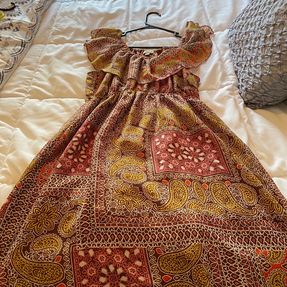 ONE WORLD Multicolor Paisley High-Low Ruffle Dress - Picture 2 of 4